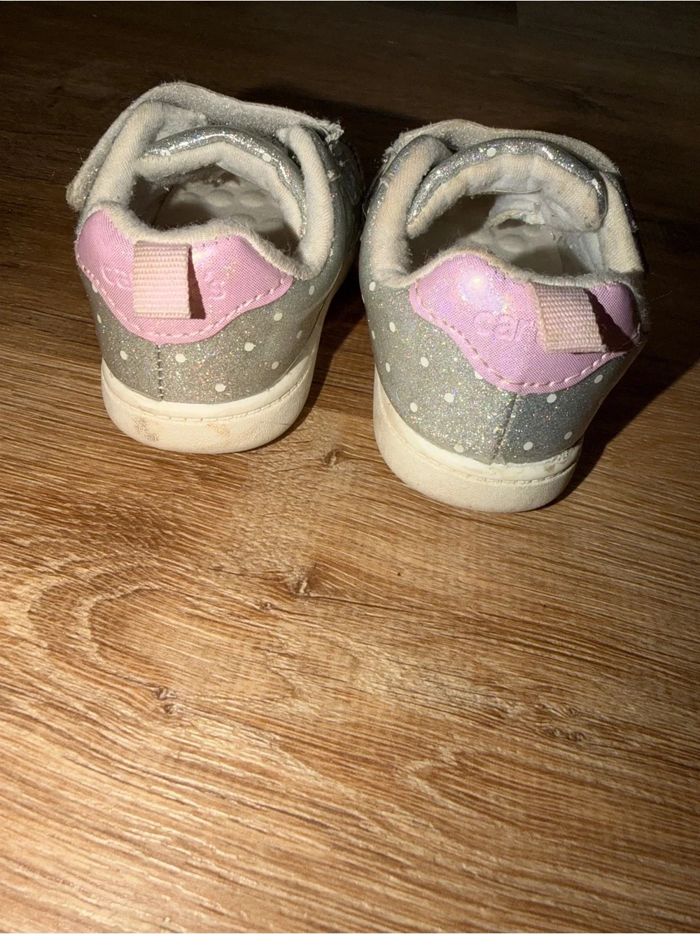 Carter's Glitter Silver Velcro Toddler Sneakers